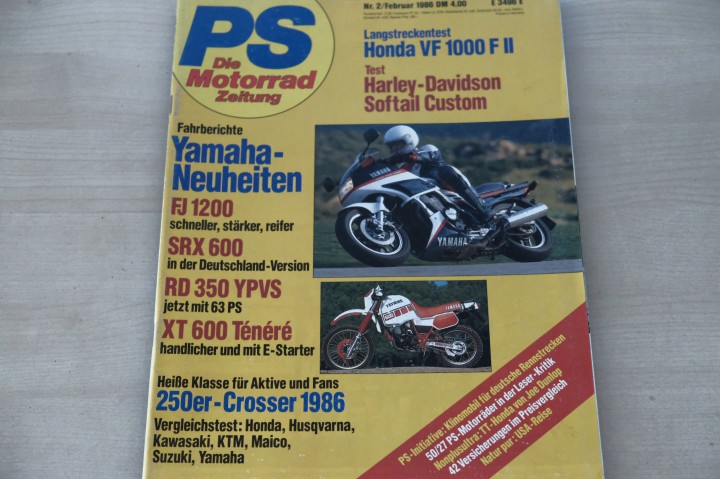 Deckblatt PS Sport Motorrad (02/1986)
